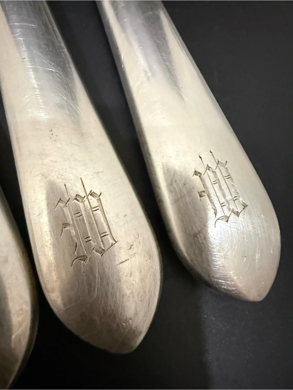 6 Vintage CARTIER Gorham Sterling Silver Gothic Monogram W Hollow Handle Knives